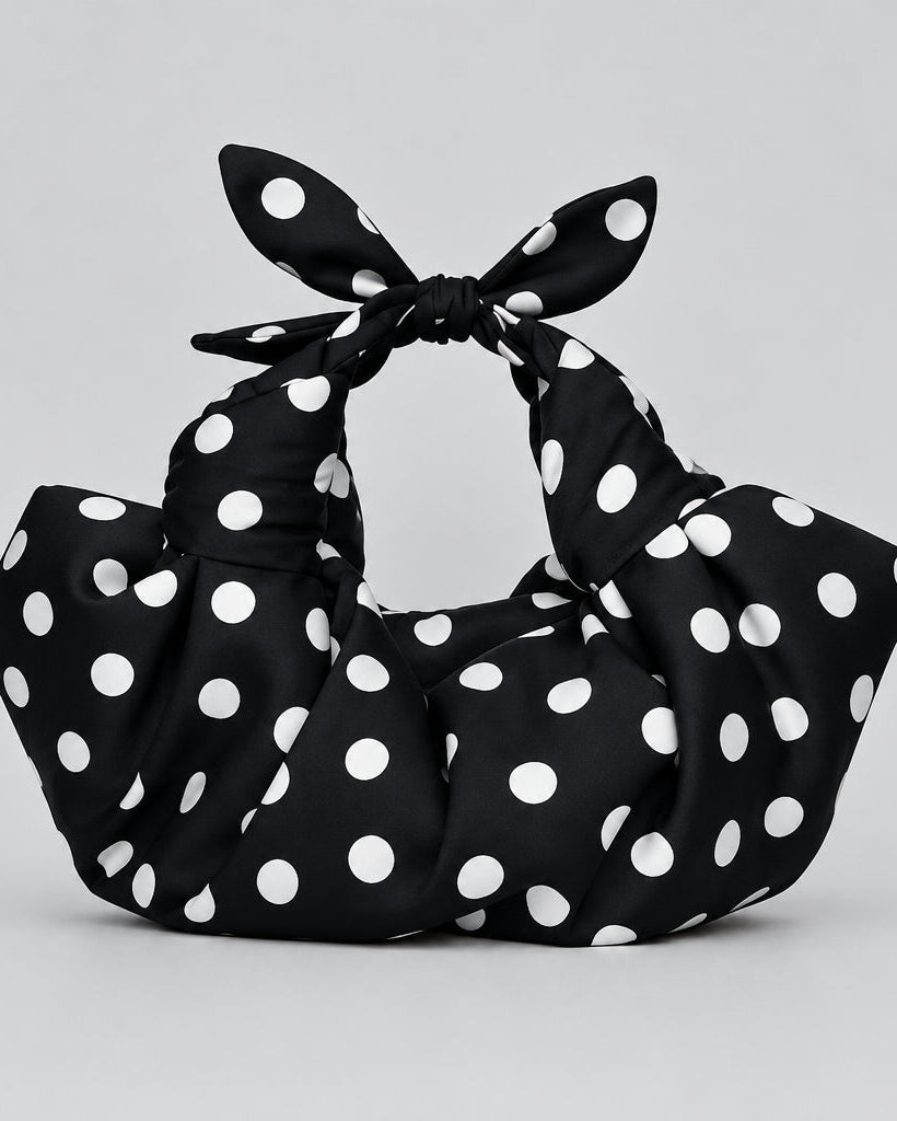 Polka dot satin bag