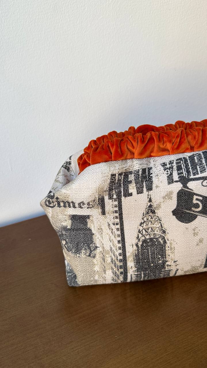 New York Newspaper Print Clutch Bag