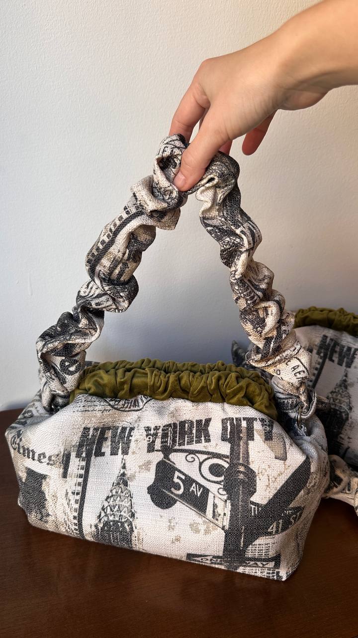 New York Newspaper Print Clutch Bag