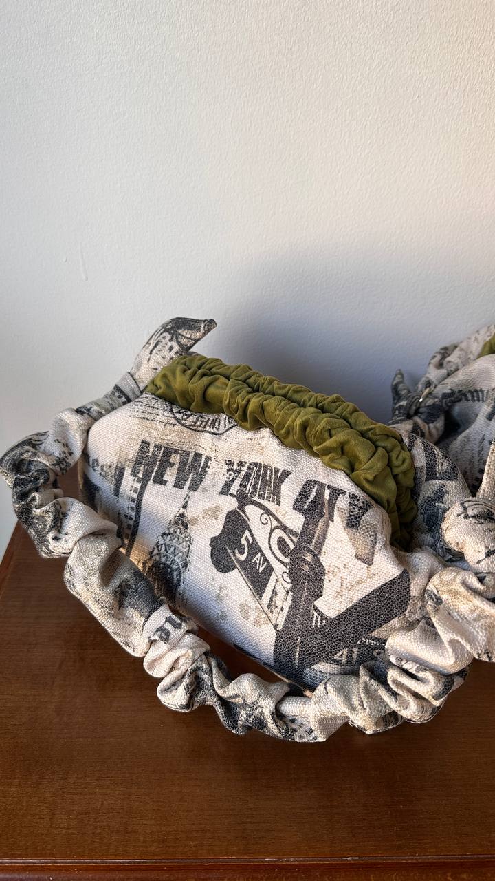 New York Newspaper Print Clutch Bag