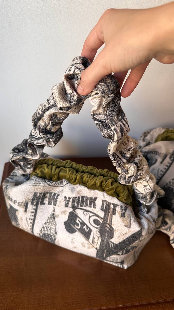 New York Newspaper Print Clutch Bag