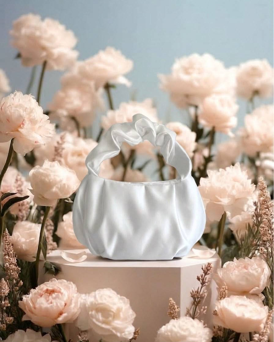 bridal bag in flowers