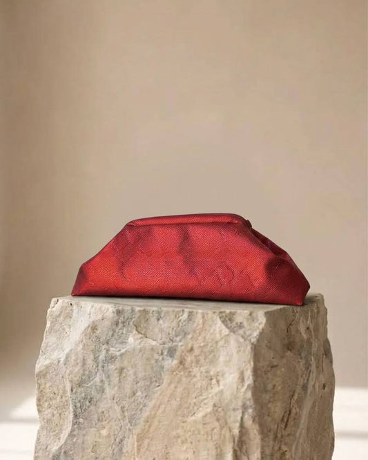 Baguette clutch Snake in red