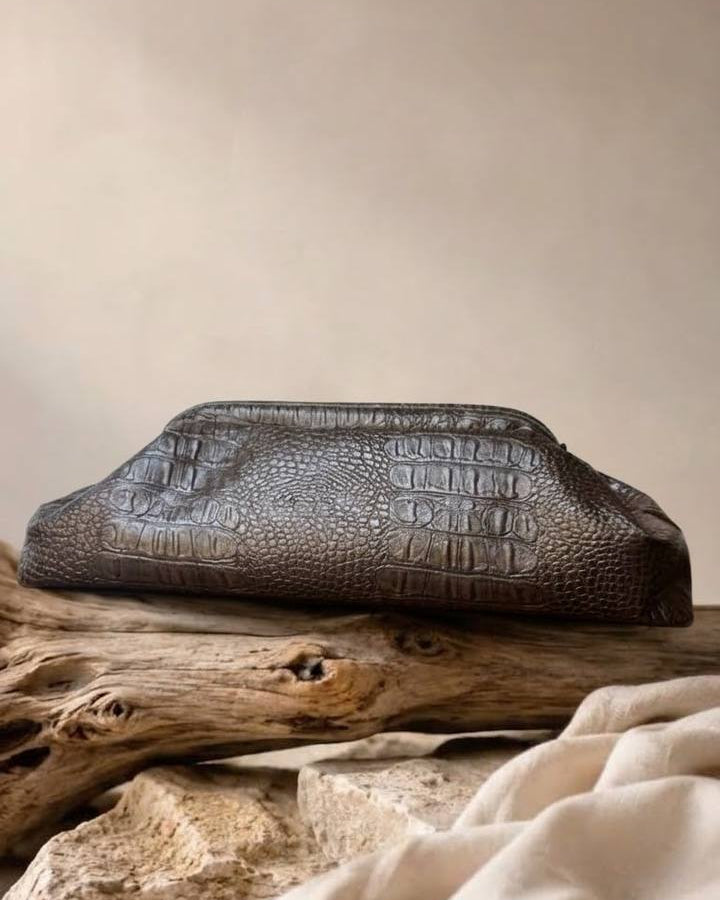 crocodile baguette bag
