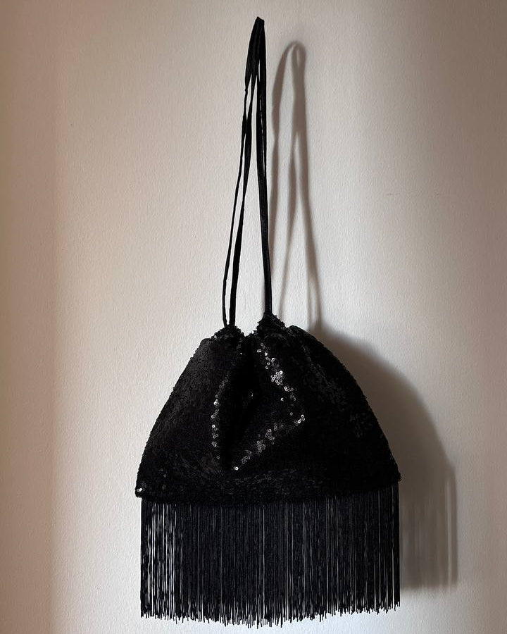 Midnight Sequin Evening Pouch