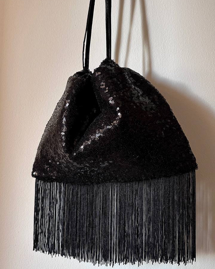 Midnight Sequin Evening Pouch